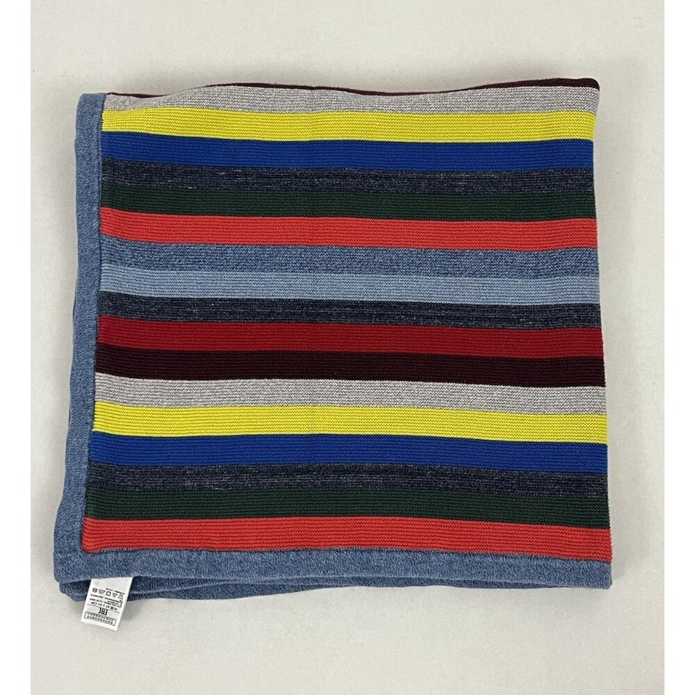 Baby Gap Striped Knit Baby Blanket Sherpa Boy Stripe 2017 Holiday 36x37"